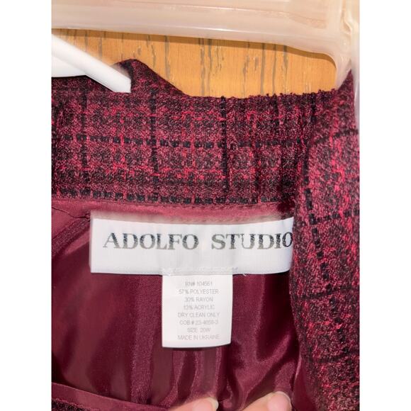 Adolfo Studio women’s tweed red skirt suit set NEW (size 20W/22W) - Picture 7 of 7